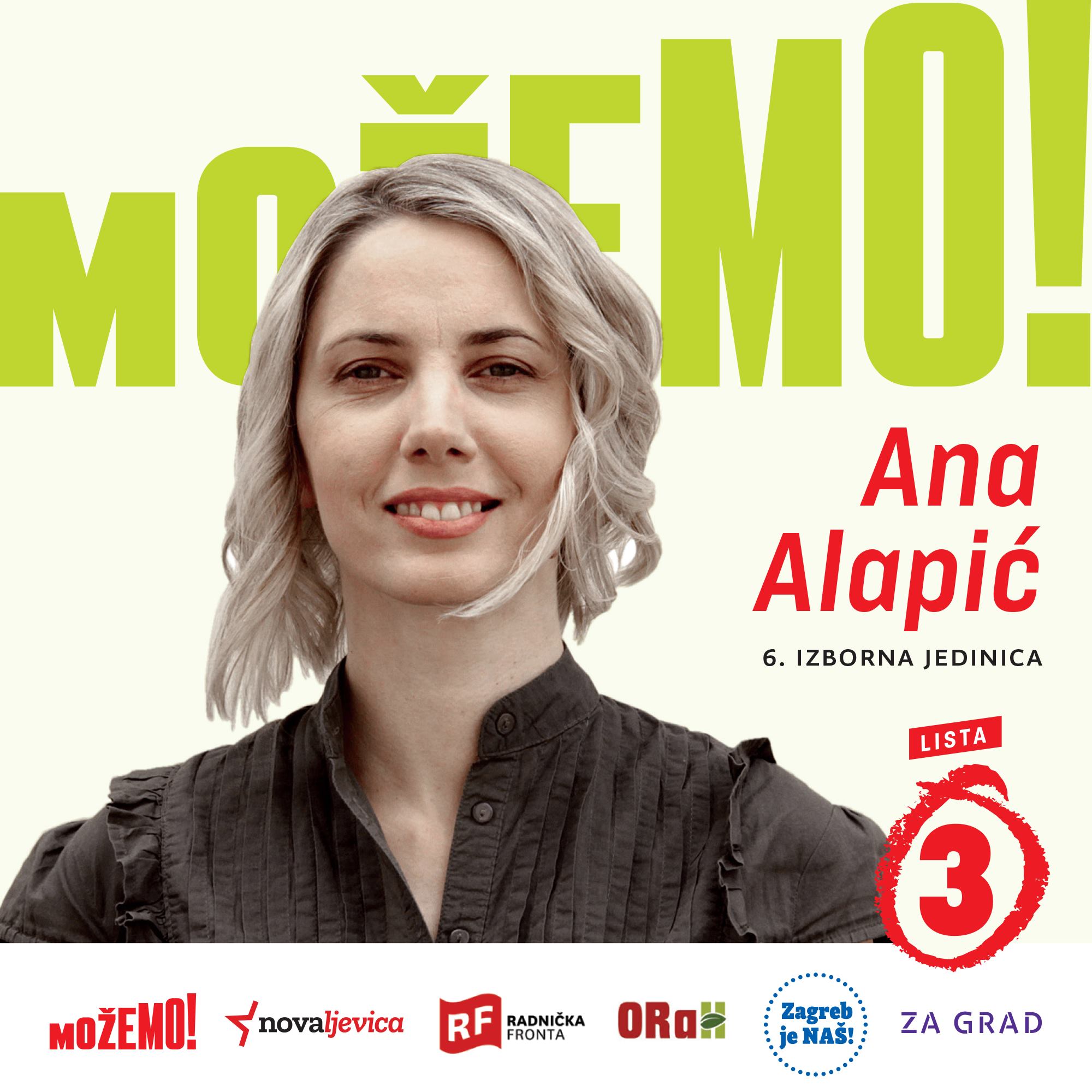 Treća na našoj listi u 6. izbornoj jedinici je Ana Alapić,