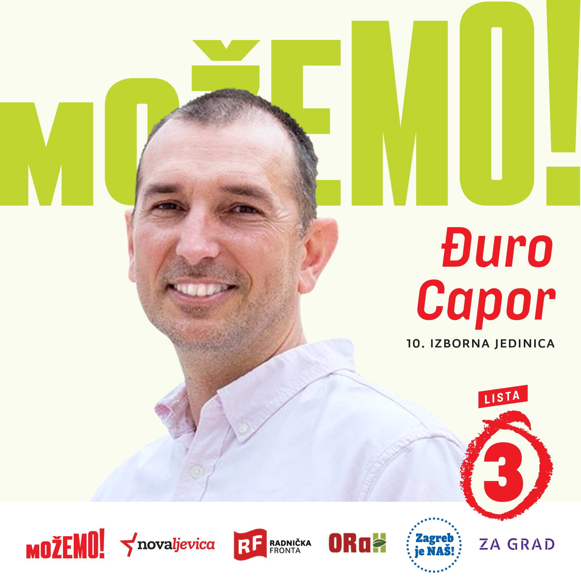 Predstavljamo drugog na našoj listi u 10. izbornoj jedinici – koordinatora inicijative „Srđ je naš“ Đura Capora!