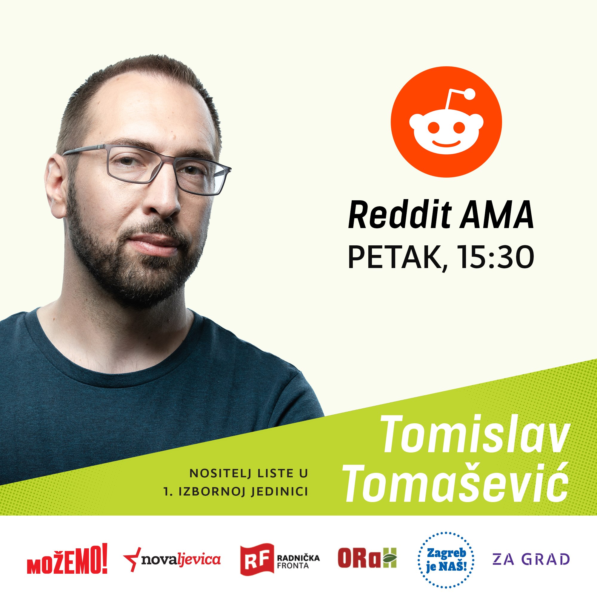 U petak od 15:30 sati ulovite Tomislava Tomaševića na Redditu!
